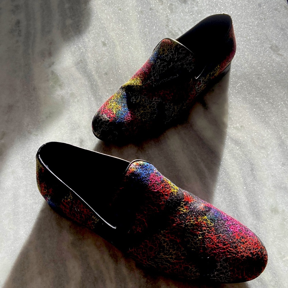Multicolor lofers, amazing fabrics bonded leather multi strings
